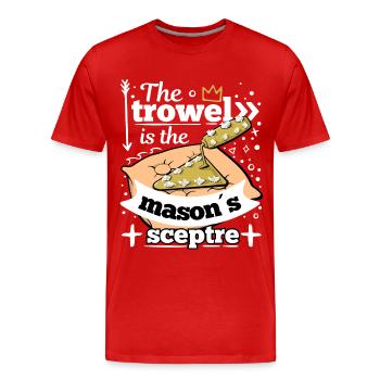 The trowel is the masons sceptre - Männer Premium Bio T-Shirt - Rot - Vorne - Damien (186cm)