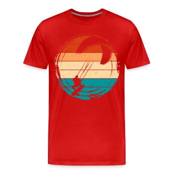 Kitesurfer Kiteboard Kitesurfen Kitesurf - Männer Premium Bio T-Shirt - Rot - Vorne - Damien (186cm)