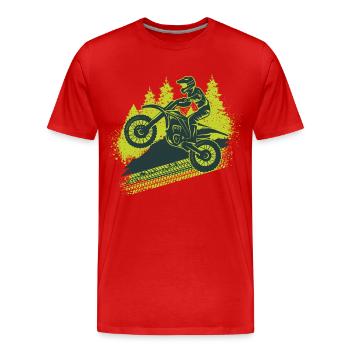 Motocross Biker Motorsport Dirtbike Moto - T-shirt bio Premium Homme - rouge - Devant - Damien (186cm)