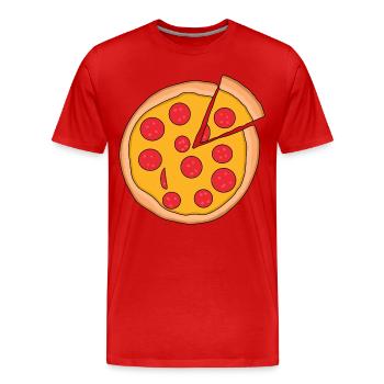 Pizza - Männer Premium Bio T-Shirt - Rot - Vorne - Damien (186cm)