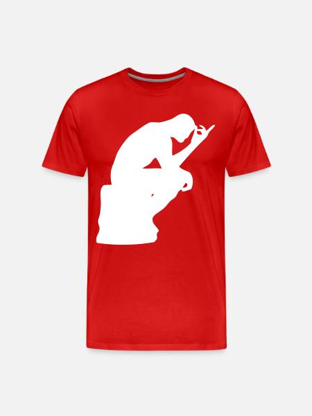 rodin thinker - Men's Premium Organic T-Shirt - red