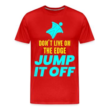 Wingsuit flying Base Jumping Skydiving Wingsuiting - Men's Premium Organic T-Shirt - red - Front - Damien (186cm)