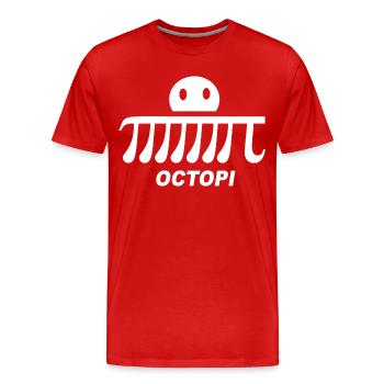 Octopi - Men's Premium Organic T-Shirt - red - Front - Damien (186cm)