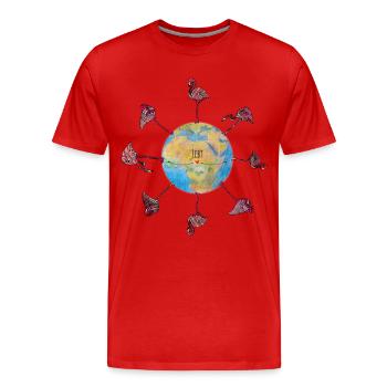 Je suis un flamant, je suis autorisé à ... - T-shirt bio Premium Homme - rouge - Devant - Damien (186cm)