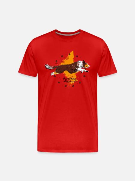 red Australian Shepherd - Männer Premium Bio T-Shirt - Rot