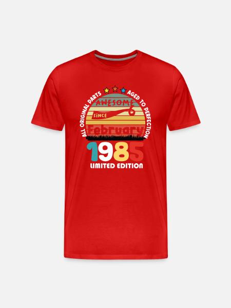 39 Years Old Made In 1985 Vintage February 1985 - Men's Premium Organic T-Shirt - red