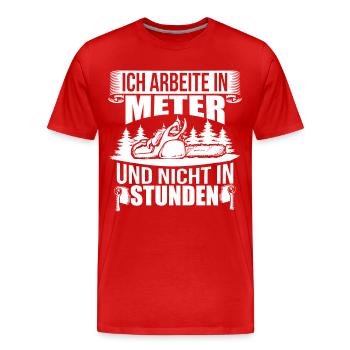 BOIS SAW BOINSAW CADEAU FOREST FÖRSTER PROFESSION - T-shirt bio Premium Homme - rouge - Devant - Damien (186cm)