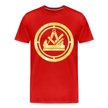 Schreiner Tischler Zunft Logo Wappen Gold - Männer Premium Bio T-Shirt - Rot - Vorne - Damien (186cm)