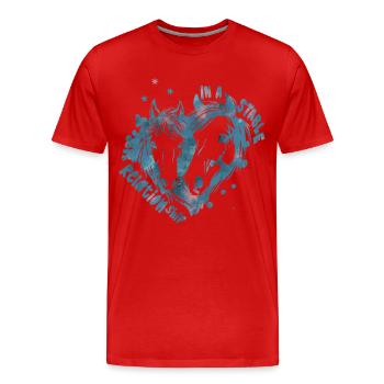 Gift for Equestrian Horse Heart Pony Equestrian Life - Men's Premium Organic T-Shirt - red - Front - Damien (186cm)