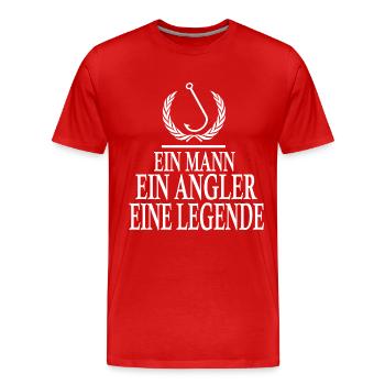 Angler - Männer Premium Bio T-Shirt - Rot - Vorne - Damien (186cm)