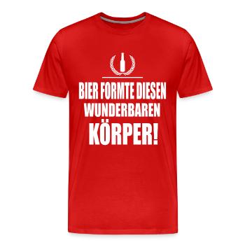 Bier, Bier T-Shirt, Biertrinker, Bierliebe - Männer Premium Bio T-Shirt - Rot - Vorne - Damien (186cm)