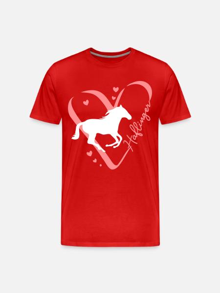 Haflinger Herz - Männer Premium Bio T-Shirt - Rot