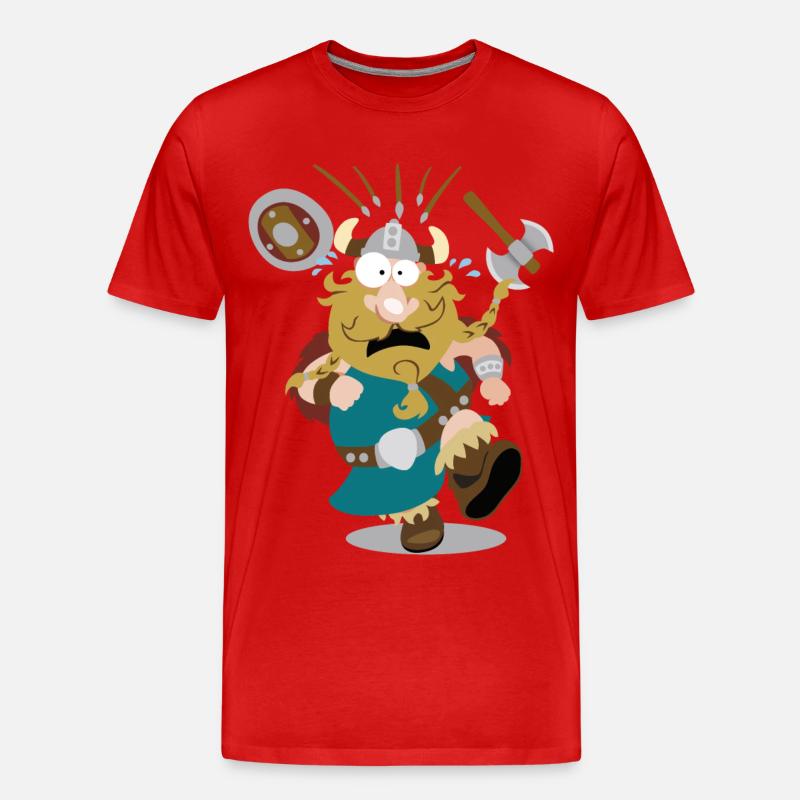 Olaf der Wikinger - Männer Premium Bio T-Shirt - Rot