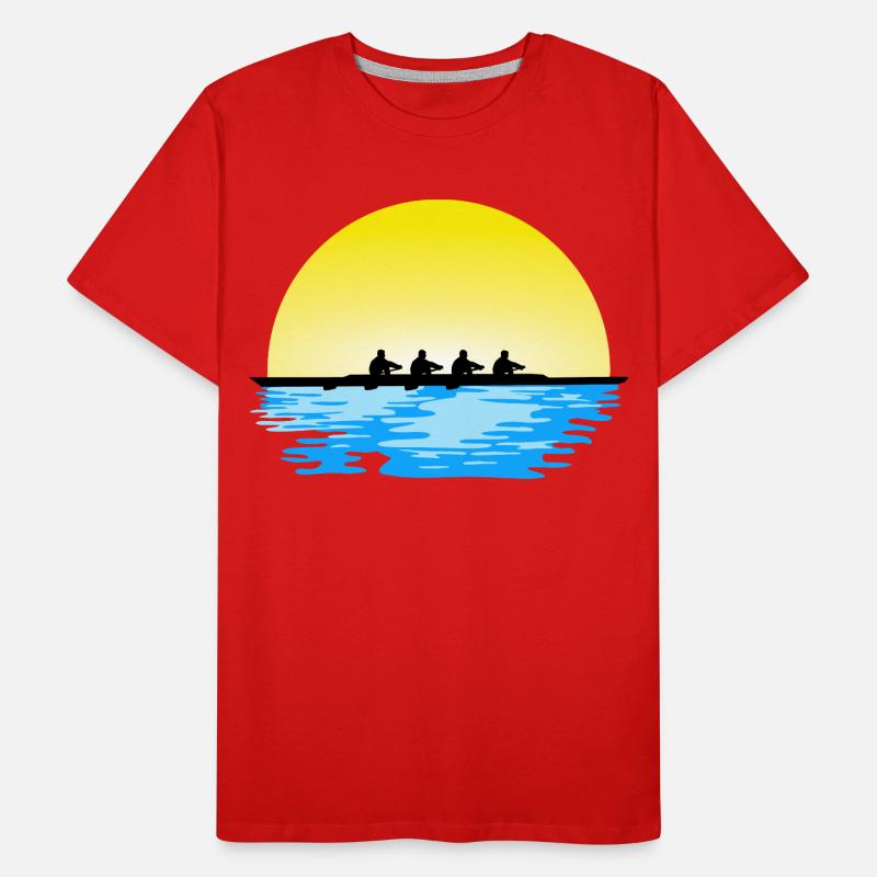 Aviron, équipe masculine d’aviron, eau et soleil T-shirt bio Premium Homme