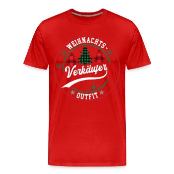 Weihnachten Verkäufer Einzelhandel Verkauf XMAS - Männer Premium Bio T-Shirt - Rot - Vorne - Damien (186cm)