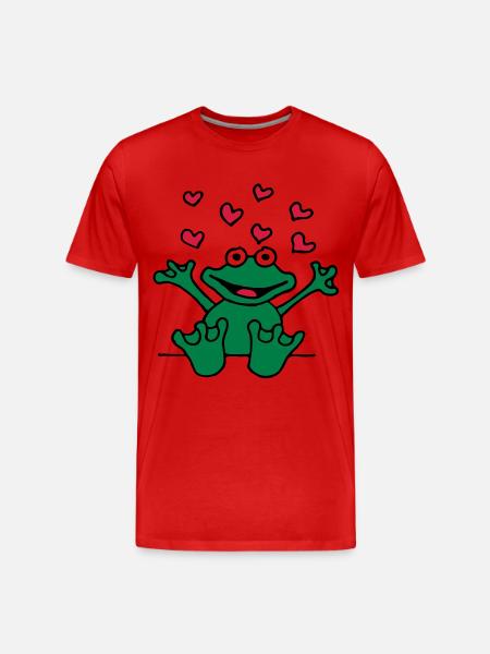 heart_frog_1220113c_a - Männer Premium Bio T-Shirt - Rot