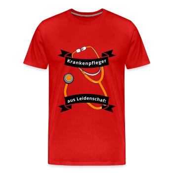Krankenpfleger aus Leidenschaft - Männer Premium Bio T-Shirt - Rot - Vorne - Damien (186cm)
