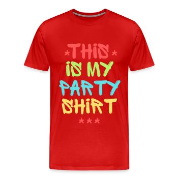 Das ist mein Partyshirt - Männer Premium Bio T-Shirt - Rot - Vorne - Damien (186cm)