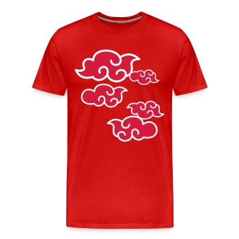 Wolken - Männer Premium Bio T-Shirt - Rot - Vorne - Damien (186cm)