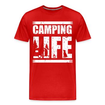 Camping Camper Hunde Camping Leben mit Haustieren Geschenk - Männer Premium Bio T-Shirt - Rot - Vorne - Damien (186cm)