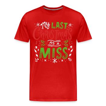 Mon dernier Noël en mariage de fiancé fiancé - T-shirt bio Premium Homme - rouge - Devant - Damien (186cm)