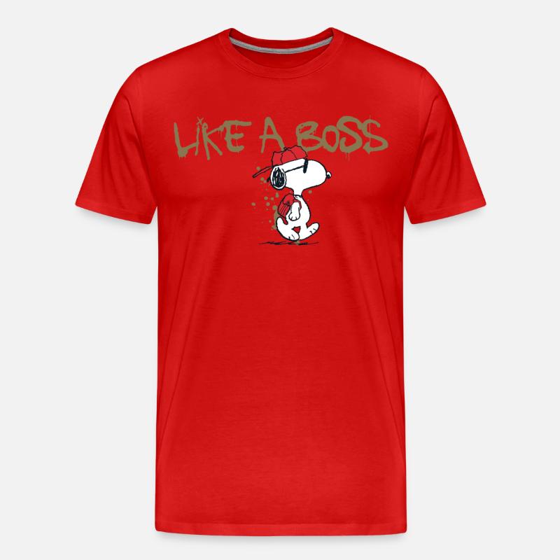 Peanuts Snoopy Like A Boss - T-shirt bio Premium Homme - rouge