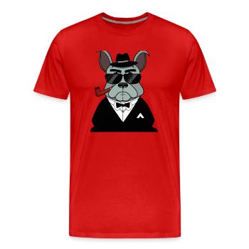 sinistre Français Bulldog Mafia Trend - T-shirt bio Premium Homme - rouge - Devant - Damien (186cm)