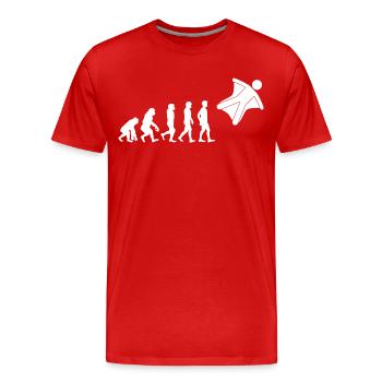 Wingsuit fliegen Base Jumping Fallschirmspringen Evolution - Männer Premium Bio T-Shirt - Rot - Vorne - Damien (186cm)