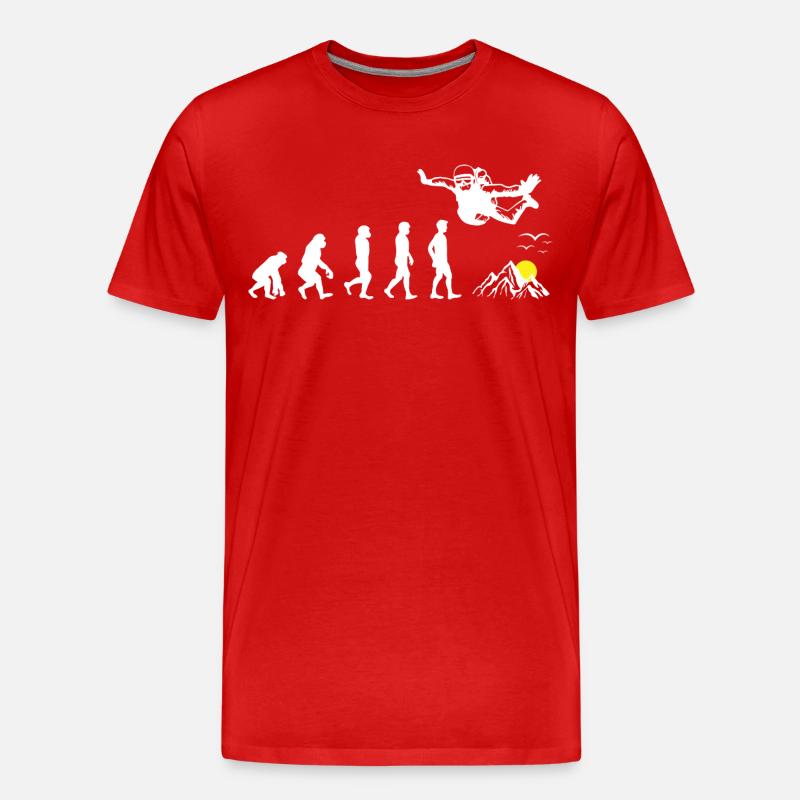 Fallschirmspringen Evolution - Männer Premium Bio T-Shirt - Rot