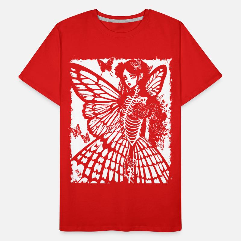 Fairycore Esthétique Grunge Squelette Fée Goth G T-shirt bio Premium Homme