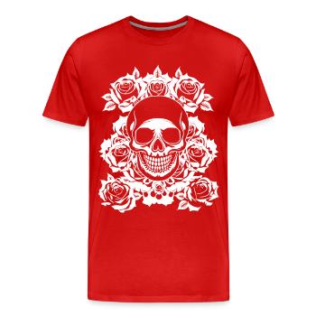 Horror Skull Skull Art Skull Gothic Heavy Metal - Men's Premium Organic T-Shirt - red - Front - Damien (186cm)