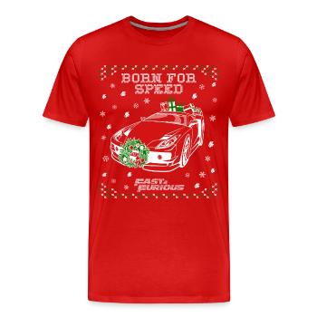 Fast and Furious Dom Born For Speed Ugly Christmas - T-shirt bio Premium Homme - rouge - Devant - Damien (186cm)