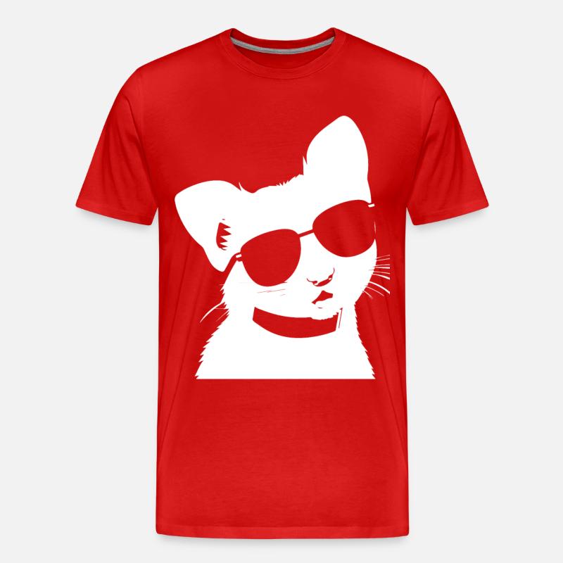Frettchen mit Sonnenbrille Coole Frettchen - Männer Premium Bio T-Shirt - Rot
