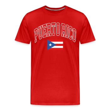 Porto Rico - T-shirt bio Premium Homme - rouge - Devant - Damien (186cm)