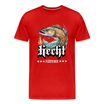 Hecht Flüsterer - für begeisterte Hecht Angler - Männer Premium Bio T-Shirt - Rot - Vorne - Damien (186cm)