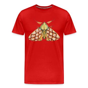 Moth rose - Men's Premium Organic T-Shirt - red - Front - Damien (186cm)