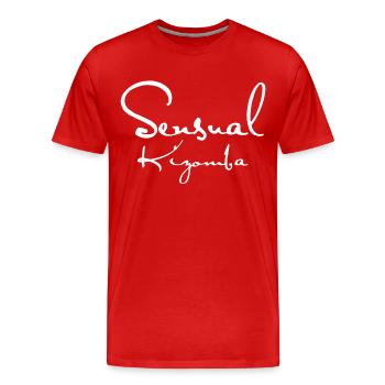 Sensual Kizomba Shirt white - Mambo New York - Männer Premium Bio T-Shirt - Rot - Vorne - Damien (186cm)