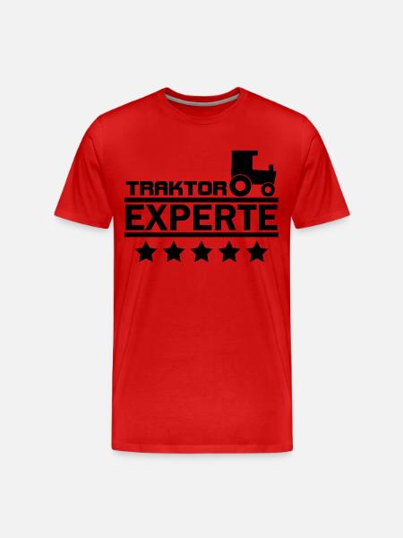 traktor experte - Männer Premium Bio T-Shirt - Rot