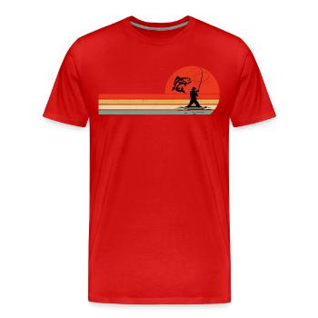 Pêche Amateur de poissons Pêcheurs Vintage Retro - T-shirt bio Premium Homme - rouge - Devant - Damien (186cm)