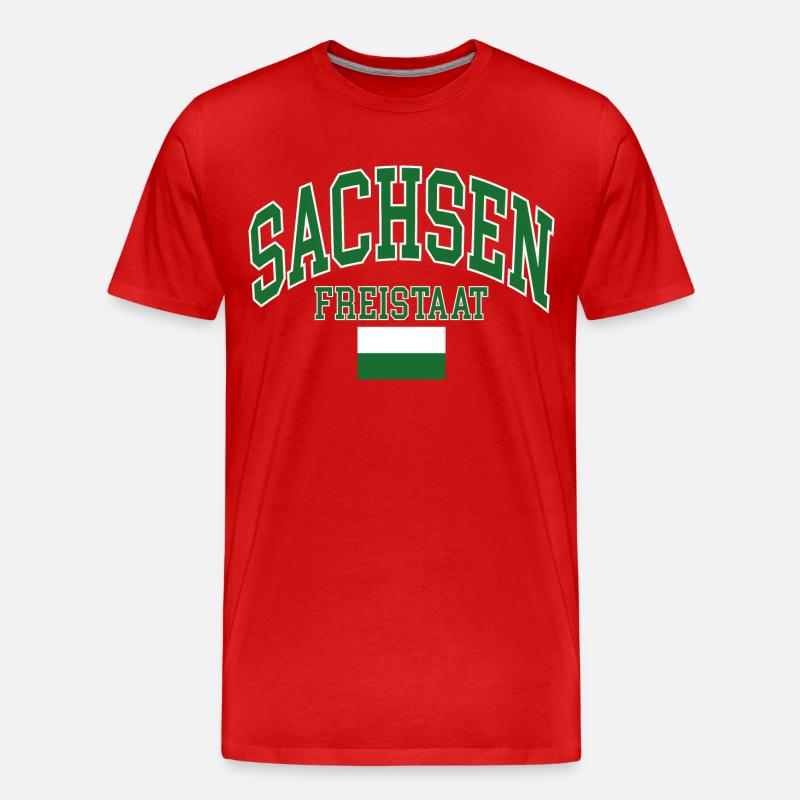 Sachsen - Männer Premium Bio T-Shirt - Rot
