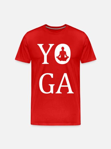 Yoga - Männer Premium Bio T-Shirt - Rot