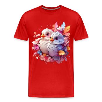 Vogel Bird V1 24 04 - Men's Premium Organic T-Shirt - red - Front - Damien (186cm)