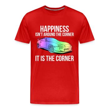 Happiness is the corner - T-shirt bio Premium Homme - rouge - Devant - Damien (186cm)