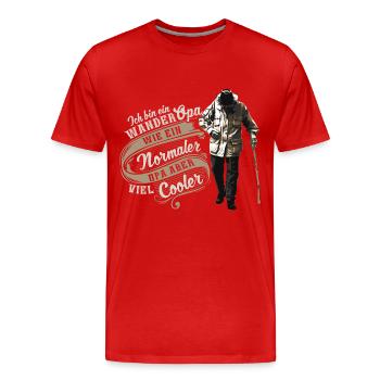 WANDER OPA - Männer Premium Bio T-Shirt - Rot - Vorne - Damien (186cm)
