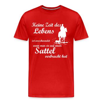 Pferd - Männer Premium Bio T-Shirt - Rot - Vorne - Damien (186cm)