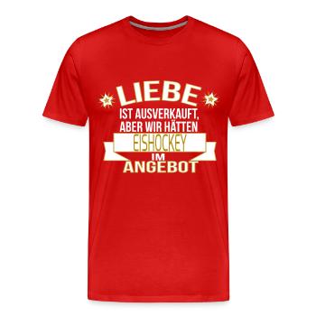 EISHOCKEY - Männer Premium Bio T-Shirt - Rot - Vorne - Damien (186cm)