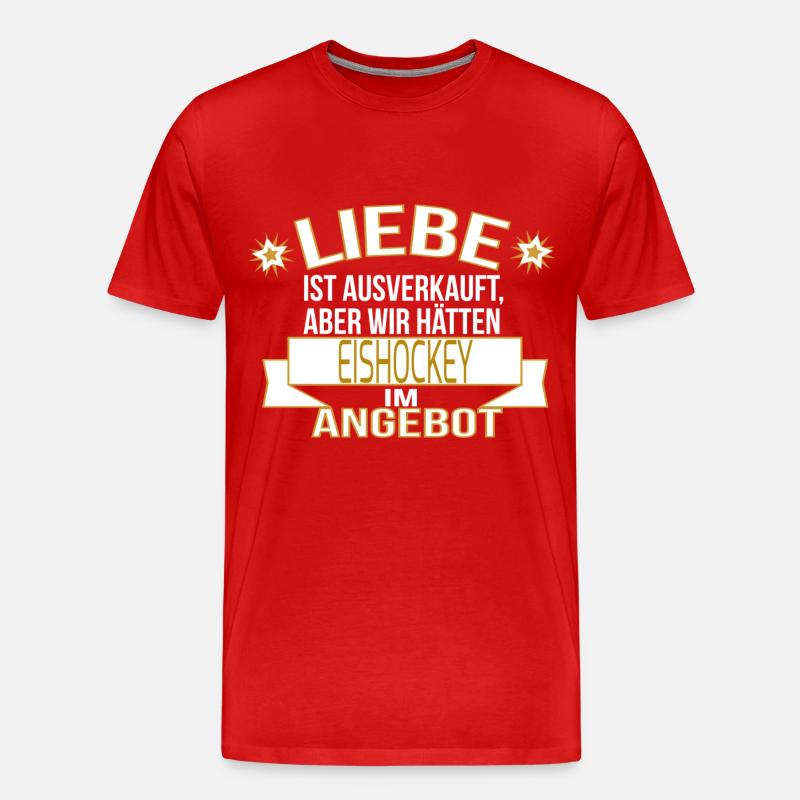 EISHOCKEY - Männer Premium Bio T-Shirt - Rot