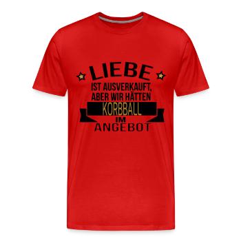 KORBBALL - Männer Premium Bio T-Shirt - Rot - Vorne - Damien (186cm)