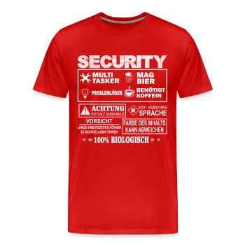 Security - Männer Premium Bio T-Shirt - Rot - Vorne - Damien (186cm)