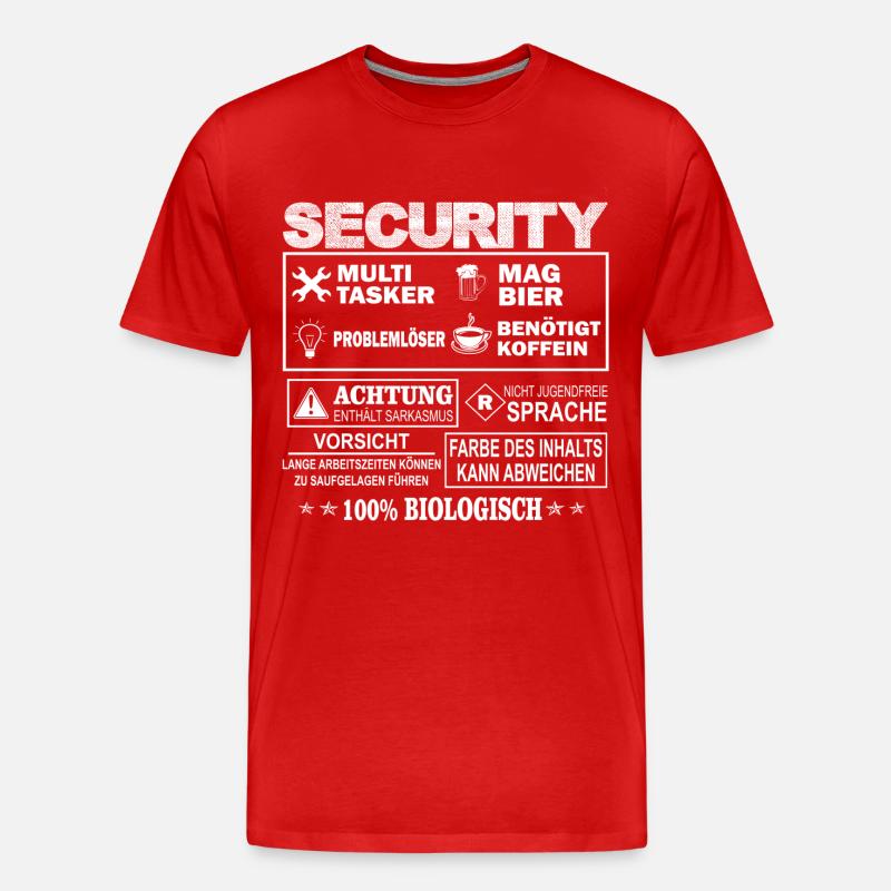 Security - Männer Premium Bio T-Shirt - Rot